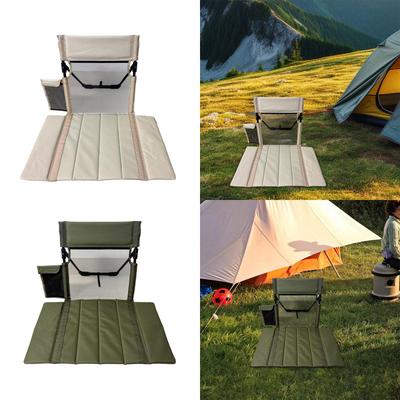 Folding Beach Chair with Back Support Floor Seat Portable Stadium Seat for Activities Lawn Fishing Barbecues Sporting Event