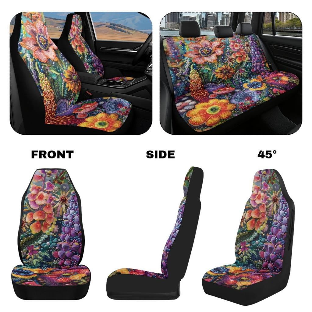 Wasserdichte Auto-Sitzbezüge Komplettes Set Abstrakte Digitale Druckmuster Airbag-kompatibel Vorder- und Rücksitzschoner Rutschfestes Design