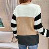 Women's  And Winter Temperament Color Block Striped Pullover Sweater