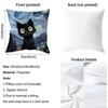 Black C-cat Cushion Cover Premium Comfort Reversible Pillow Cover - Dual - Use Design for Home & Car