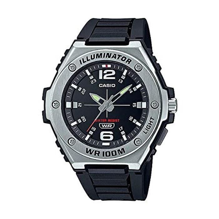 Casio Standard MWA-100H-1A Men's/Kids Watch, Black/Silver