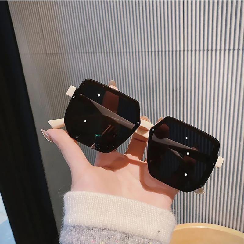Vintage Big Frame Sunglasses Women Men Brand Square Sun Glasses Retro Eye Glasses Goggle For Male Female Polygon Sunglasses