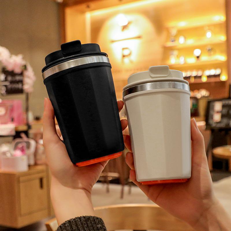 Thermo Cafe Coffee Mug Car Thermos Mug 380ML Travel Thermo Cup for Tea Water Coffee Double Stainless Steel