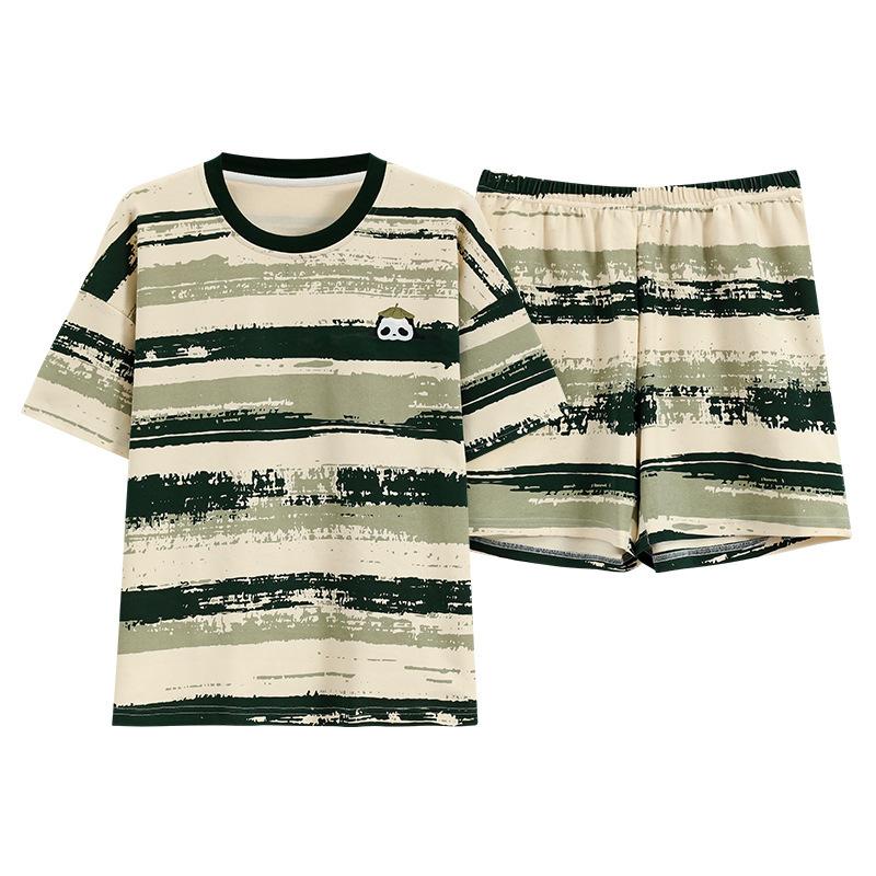 Pajamas Women'S Short-Sleeved Shorts Crew Neck Suit Students Sweet And Cute Cartoon Women'S Thin Loungewear Can Be Worn Outside