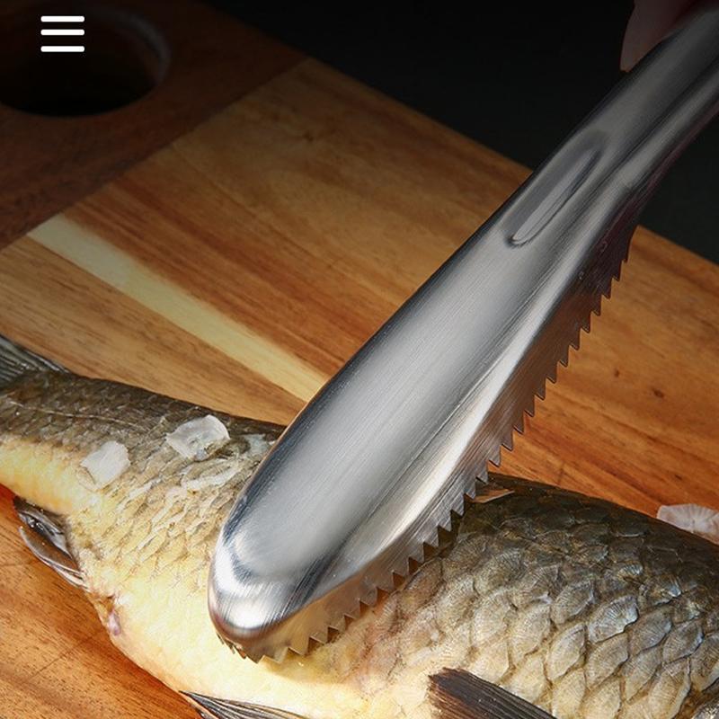 Fish Scale Remover Set Stainless Steel Fish Scale Seafood Scraper Sawtooth Easily Remove for Chef and Home Cooks Fish Cleaning