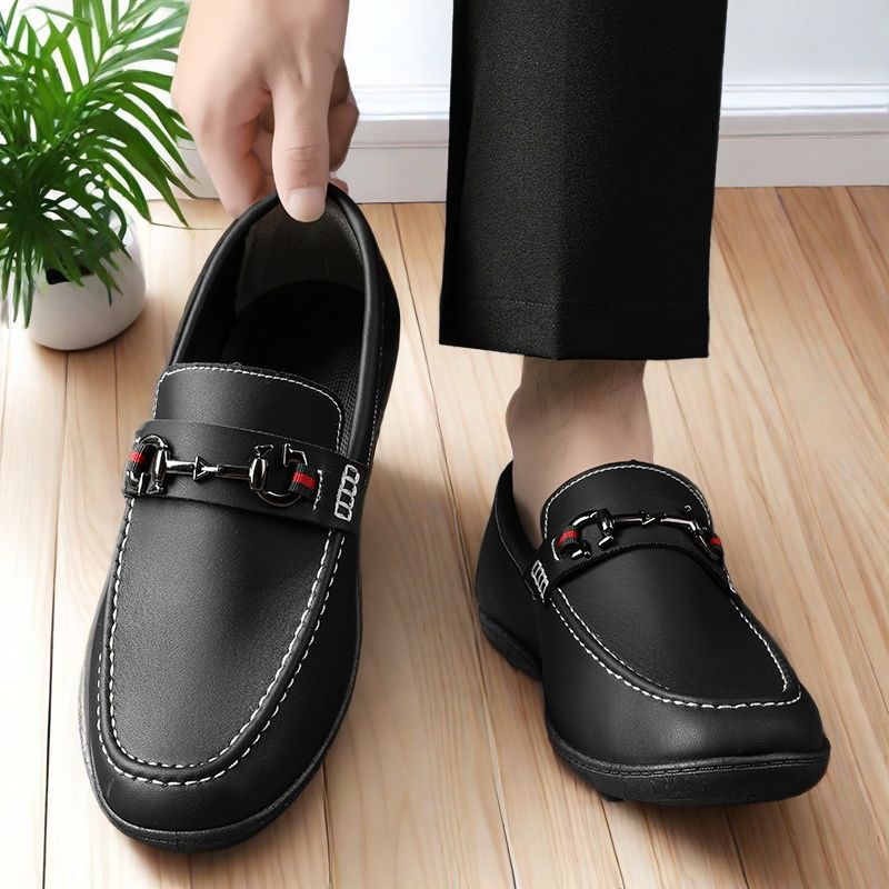 Men's leather shoes are soft and comfortable, soft-soled driving beanie shoes, lazy shoes, casual children