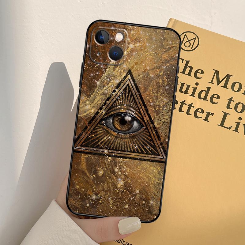 Illuminati Eye Occult Pyramid Phone Case For iPhone 16 15 14 Pro Max Plus 11 12 13 Pro Max XS 6 12 13 Mini Cover Shell