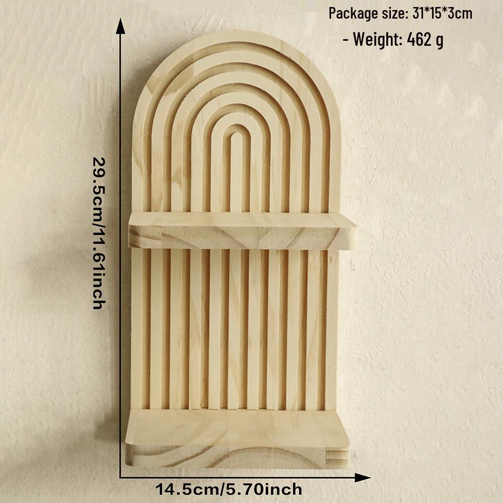 Creative Oval Solid Wood Wall Shelf - Home Living Room Decor