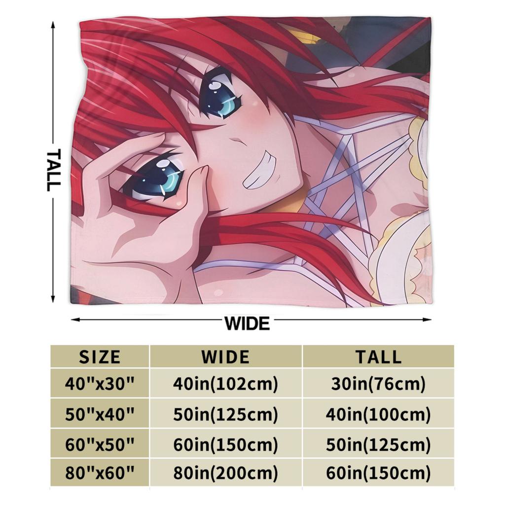 Rias Grimory High School DxD Anime Warm Blanket Plush Bedding Throws Novelty Couch Chair Flannel Bedspread Sofa Bed Cover