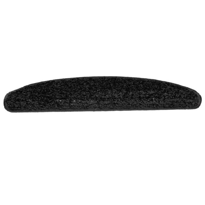 VidaXL Tapis d'escalier 15 pièces 65 x 21 x 4 cm Noir Demi-rond Grand 133901