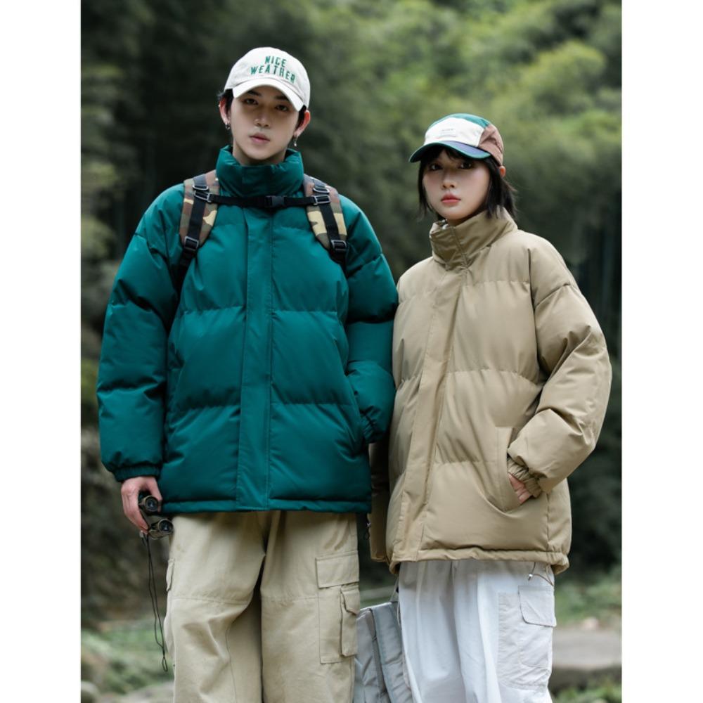 Fleece and Thickened Thermal Stand-up Neck Cotton-padded Jacket Men's Winter Versatile Casual Jacket