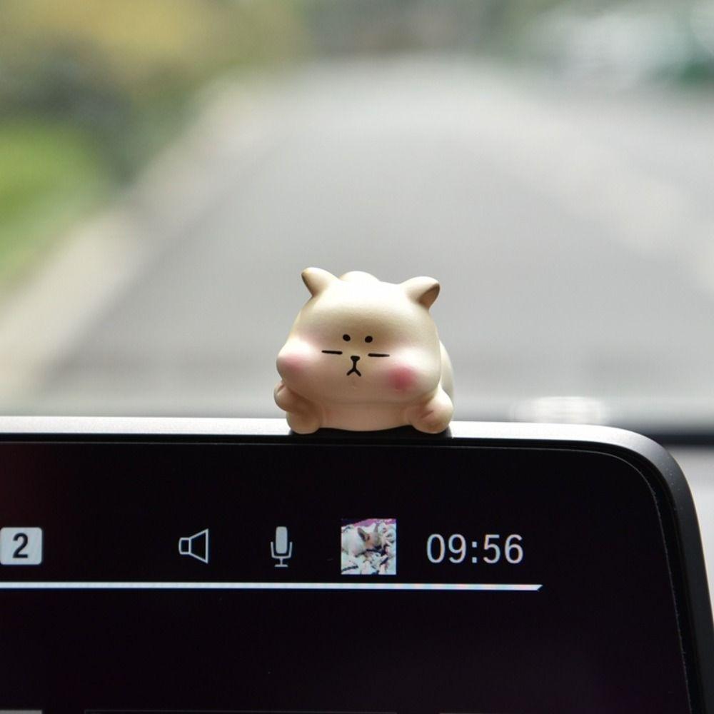 TV Screens Animal Ornament Model Desktop Edges Dog Cat Figurines  Car Interior Decoration