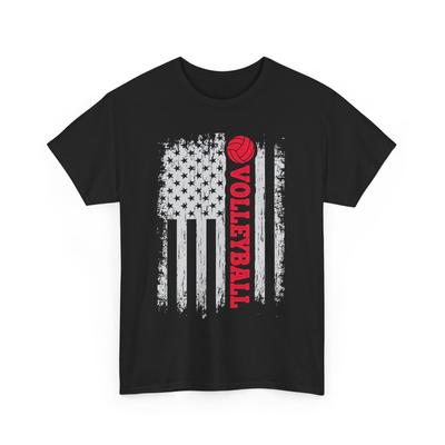 Volleyball USA Flag Shirt, Volleyball Sports Lovers Volleyball Player T-Shirt