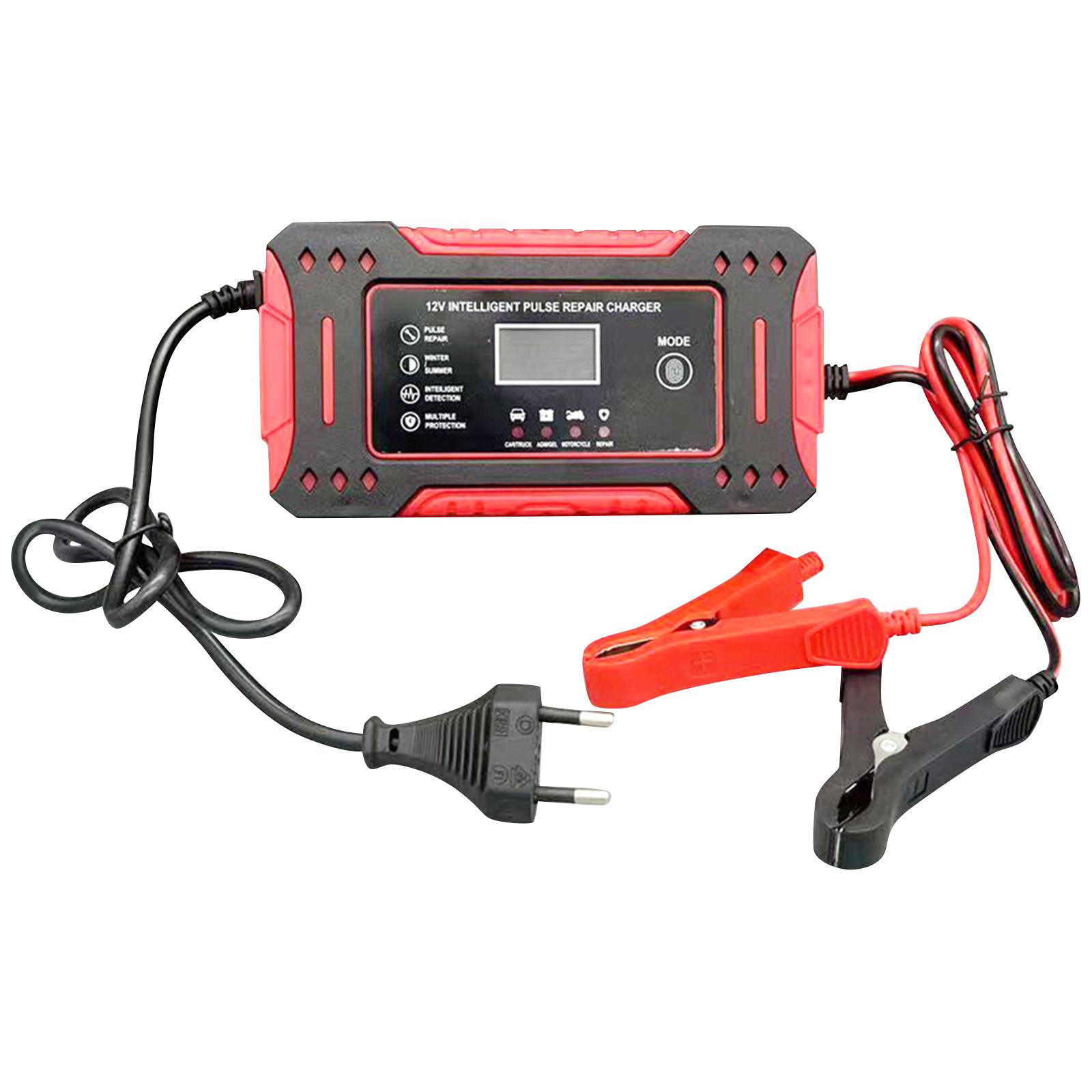 

Интеллектуальное зарядное устройство 12V6A, необслуживаемое зарядное устройство для аккумулятора электромобиля мотоцикла, напряжение 12 В One Size красный