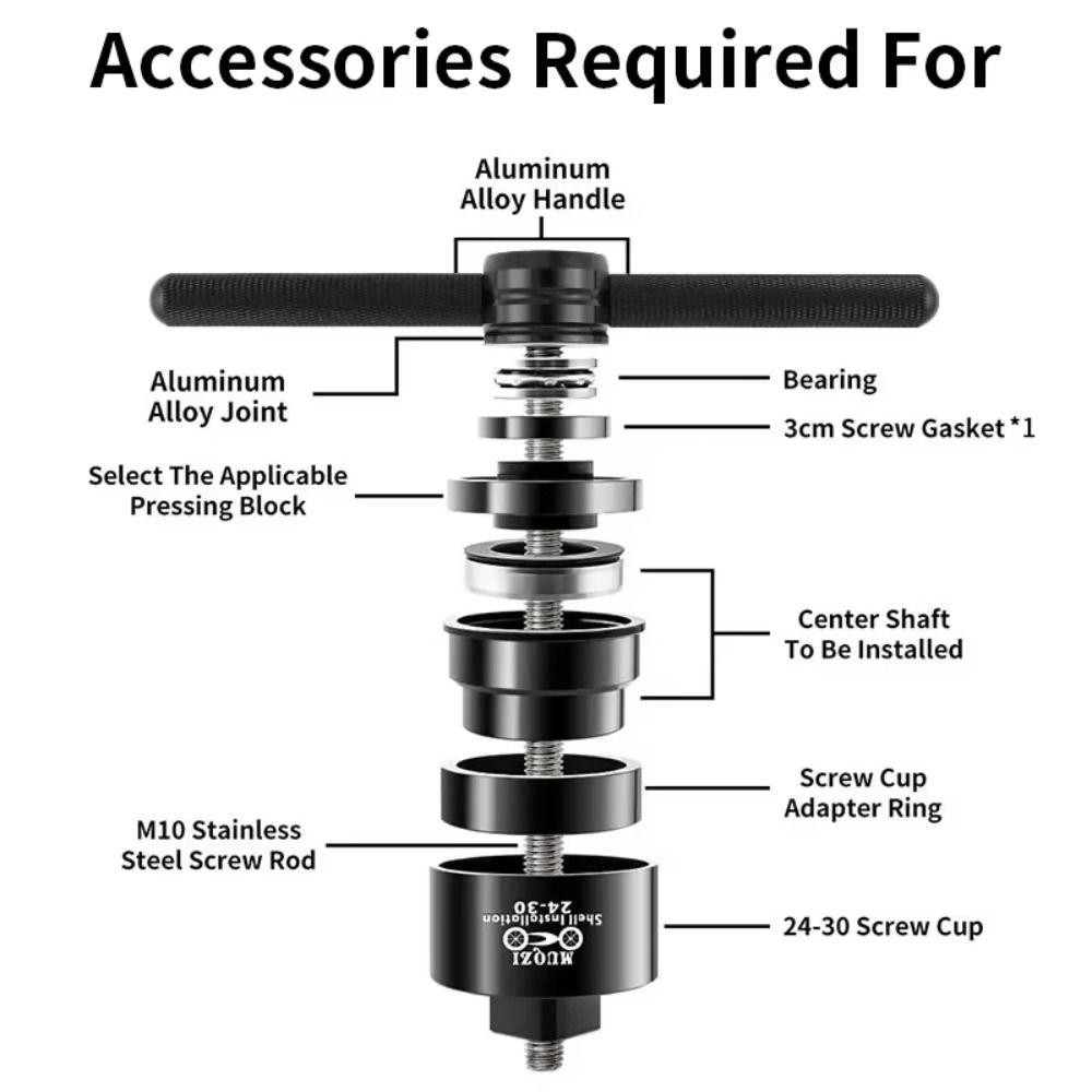 Aluminum Alloy Bottom Bracket Install and Removal Tool Stainless Steel Removal Axle