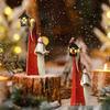 Christmas Themed Santa Snowman Figurine Set Resin Materials Perfect For Indoor Outdoor Seasonal Party Decoration