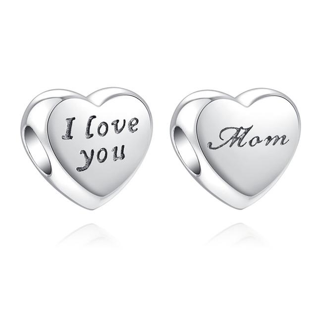 New European I Love You Dauther Auntie Cousin Diy Bead Fit Original Charms Silver 925 Bracelet Jewelry Women Acessories