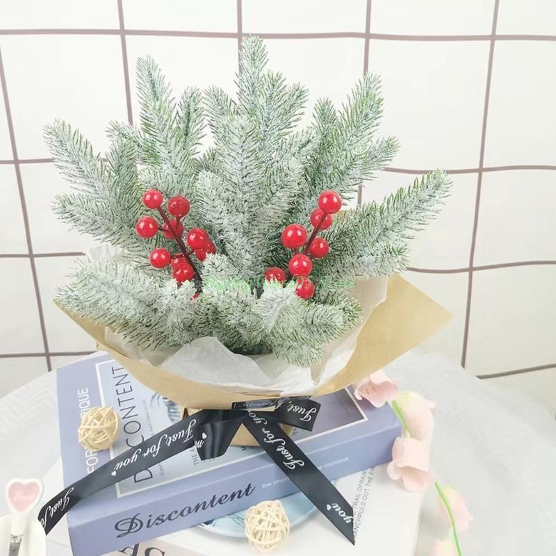 24TE Artificial Pine Branches Set of 5 Handmade Garland New Year Party Background