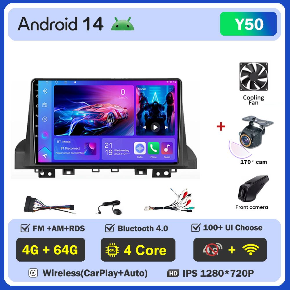 Android 14 For Moskvich 3 2022 - 2024 For JAC JS4 2020 - 2025 iEVS4 2019 - 2025 Refine S4 2018 - 2022 Car Radio GPS Touch Screen