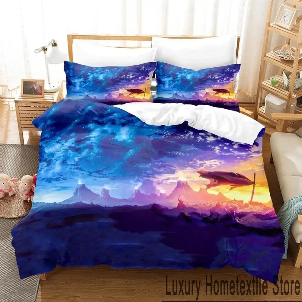 Anime Tengen Toppa Gurren Lagann Bedding Set Duvet Cover Bed Set Quilt Cover Pillowcase Comforter King Queen Size Boys Adult