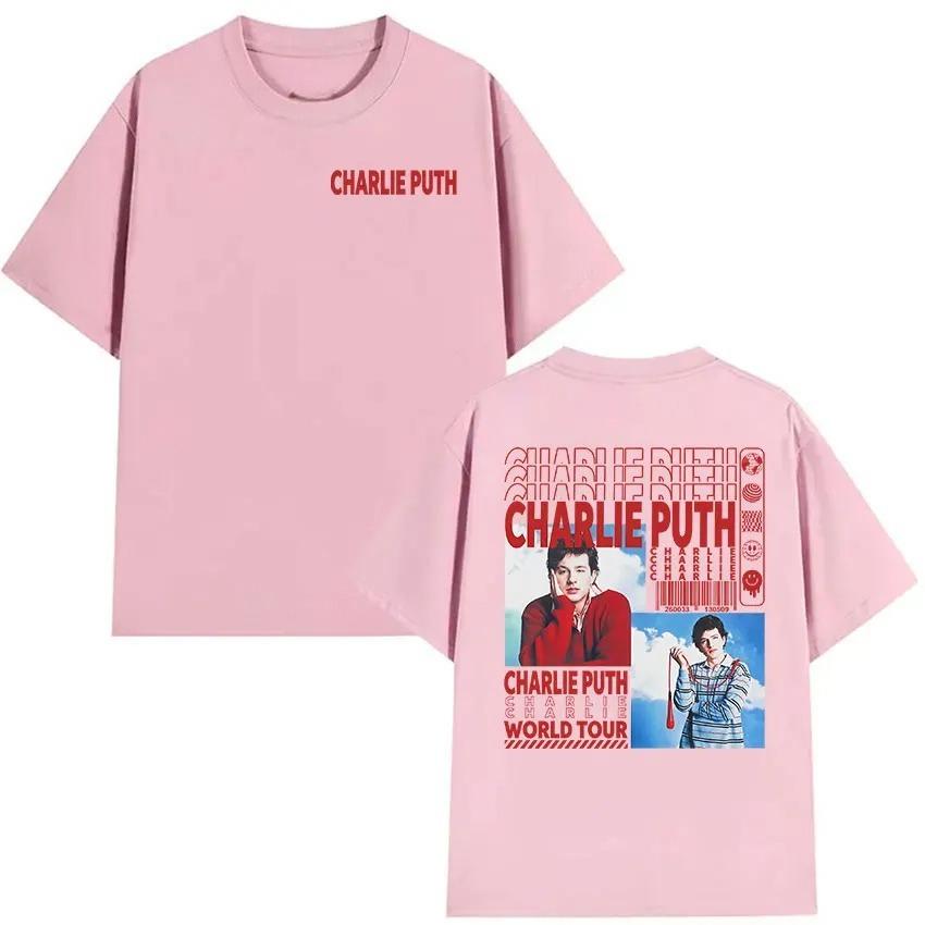 Unisex Fashion Vintage Oversized Cotton Tshirt Streetwear Rapper Charlie Puth Whatevers Clever World Tour 2026 Graphic T Shirts