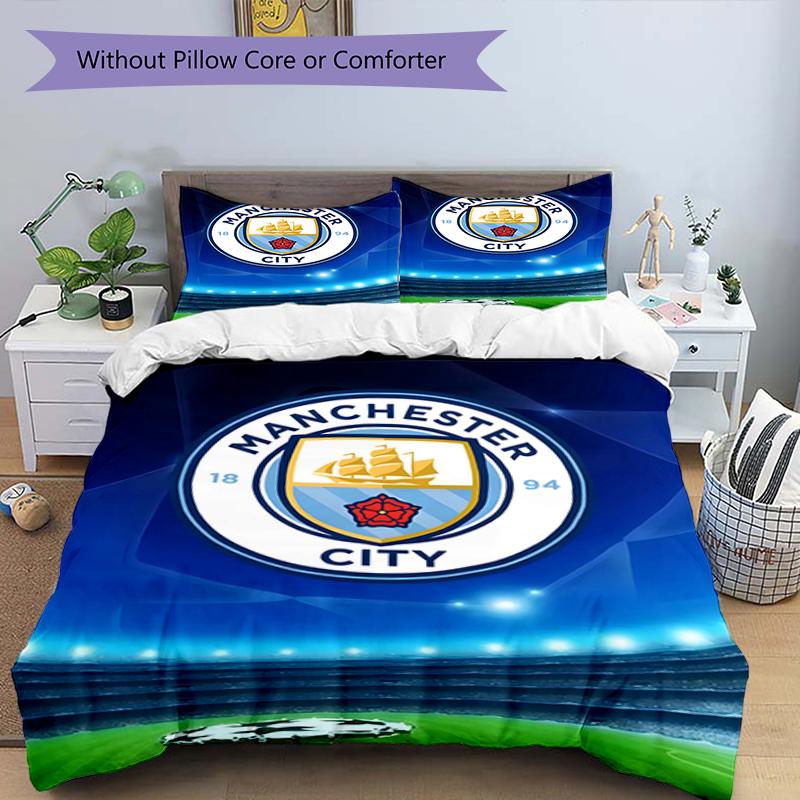 3pcs Football Team (32) Design Cover Set - HD Printed Bedding with 1 Cover and 2 Pillowcases - Perfect for Home and Dorm Decor