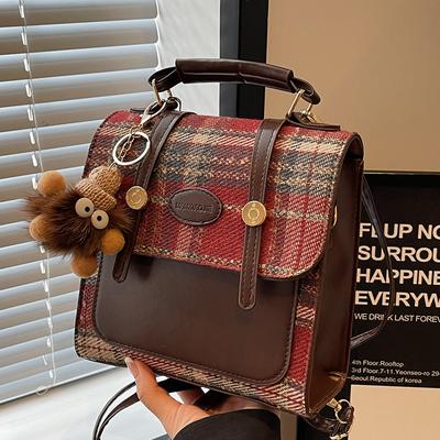 Mochila casual estilo britânico bolsa feminina bolsa de mão estudante versátil viagem pequena mochila