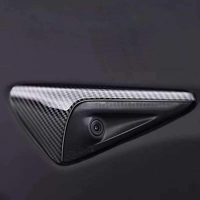 For Tesla Model 3  2024 Carbon Fiber Car Door Side Marking Cover Accessories Door Side Wing Line Trim Exterior Stickers
