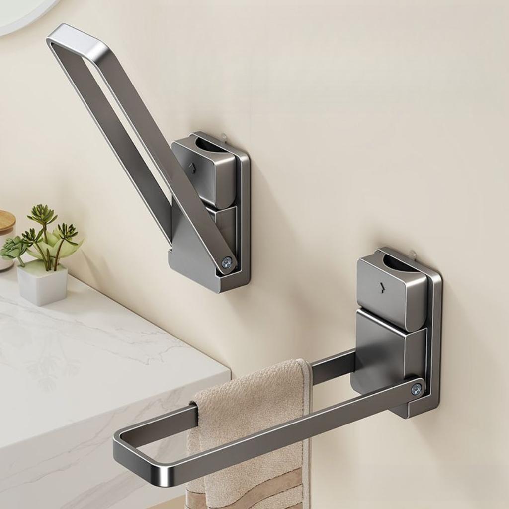 Suction Cup Foldable Towel Ring, No Punch Bathroom Storage Holder For Towels Hair Bands And Jewelry Organizer Rack