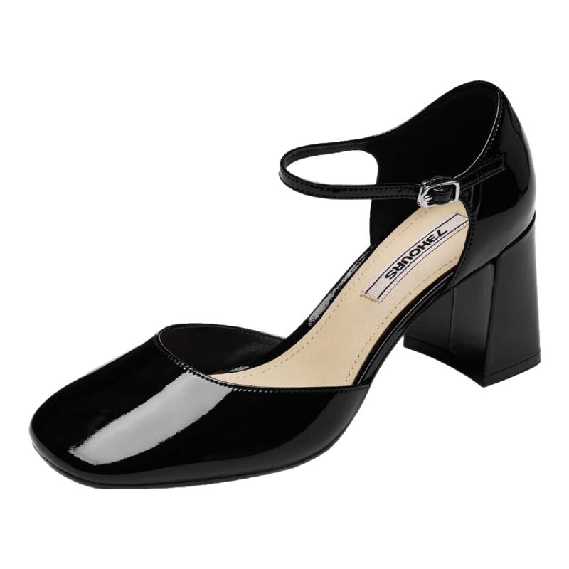 73Hours Women s Square Heel Mary Jane Shoes 37