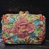 WHTUOHENG Floral White/Pink Red Diamond Wedding Women Clutch Bags Dinner Banquet Clutches Crystal Chain Evening Purses Handbags