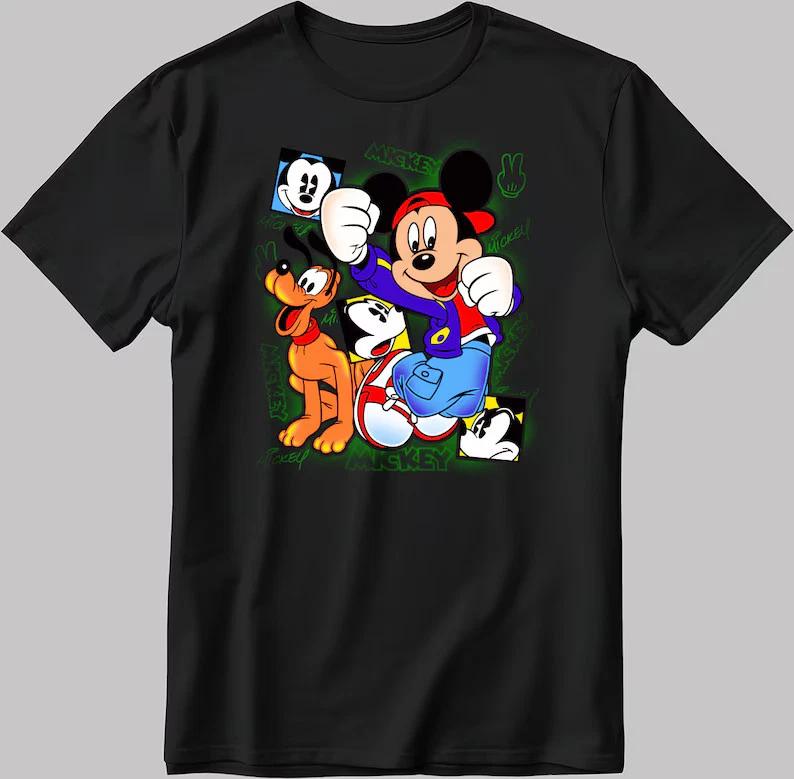 Mickey Mouse X Pluto Black T Shirt With Unisex Style Best Gift S