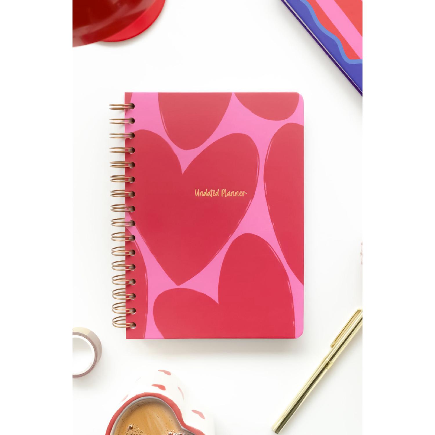 

A5 Spiral Indefinite Planner Agenda Hearts розовый