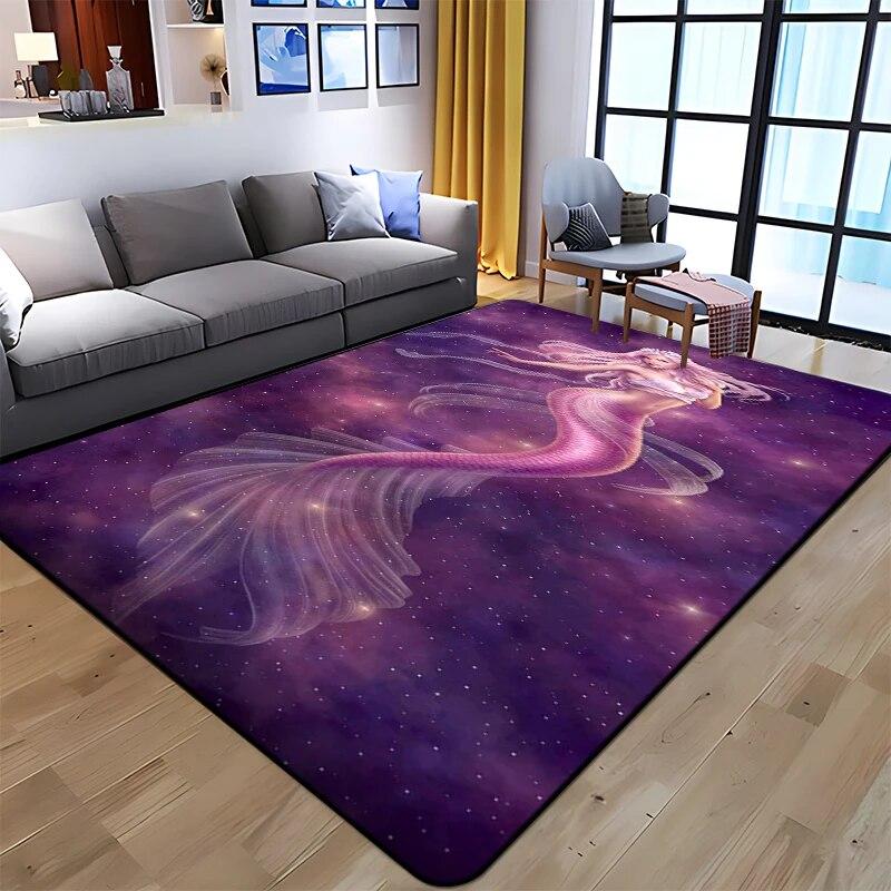 Twelve Constellations Printed Carpet Household Rug Children's Room Living Room Chair Bedside Modern Simple Floor Mat Kawaii Rug
