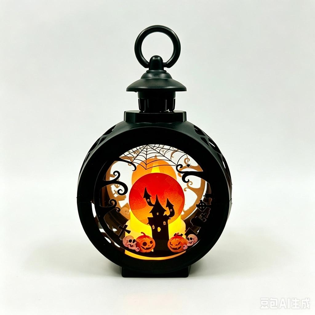 Halloween LED Candle Lantern, Portable Glowing Pumpkin Skull Light Party Decor Gift
