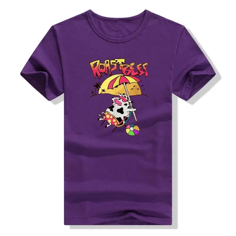 Funny BBQ Cartoon Cute Tee Streetwear Vacation Tops Party Clothes Stranger Dustin Love Roast Beef Beach Cow TV Parody TShirt