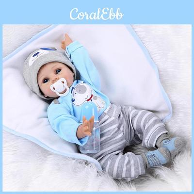 Realistische 55cm Neugeborene Reborn Babypuppe mit weichem Silikonkörper Perfektes Geschenk für jeden Anlass