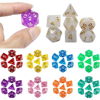 7 adet/set Çok Renkli Zar Seti Birden Fazla Renk Çok Yüzlü RPG DND Rol Yapma Ejderhalar Masa Oyunu Torbalı Çoklu Zarlar TMZ