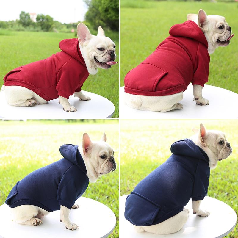 Winter Warme Haustierkleidung Hunde-Hoodies mit Taschen Welpenmantel Outfit Hundejacke Haustierkostüm Chihuahua Sweatshirt Haustierbedarf