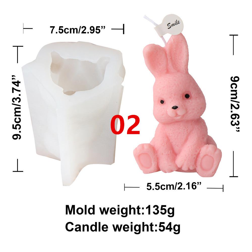 Easter 3D Rabbit Silicone Candle Mold DIY Easter Egg Crystal Decor Animal Painting Plaster Gift Aromatherapy Candle Making Mould