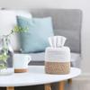 Minimalist Japanese-style Rope Woven Tissue Box,Desktop Organizer, Handmade Square Tissue Holder,Very Suitable for Home Decor