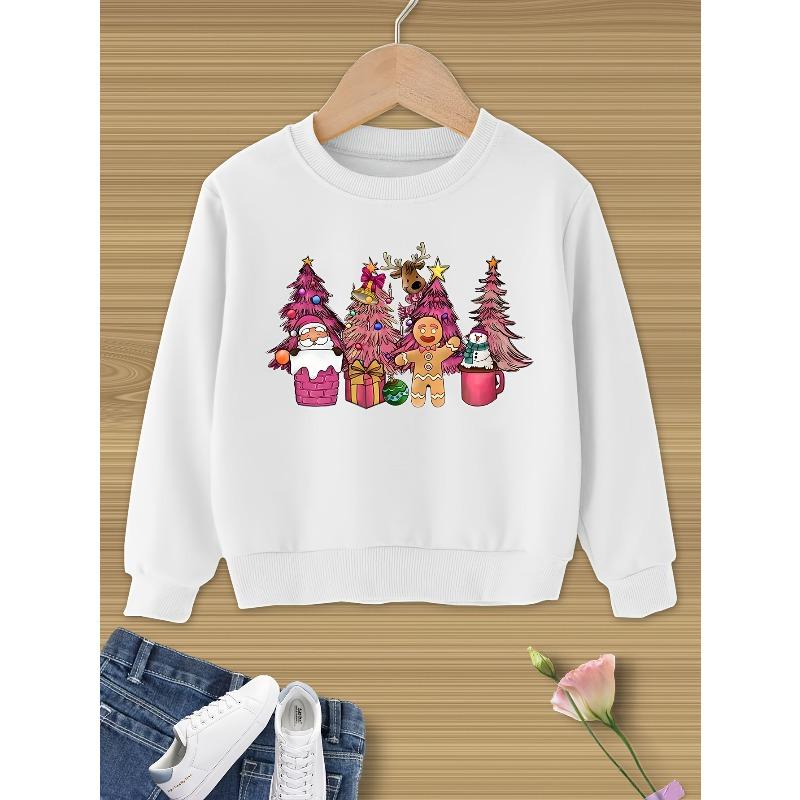 European sizes Cute Merry Christmas Sweatshirt Kids Holiday Xmas Gift 110 белый