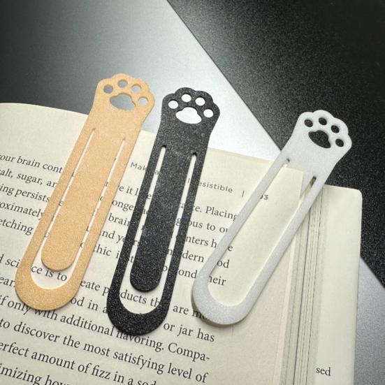 DYS Cat Paw Bookmark, 3D Printed One-Piece Mold, Elastic Stable Hold Hollow Book Clip for Reading Accessory