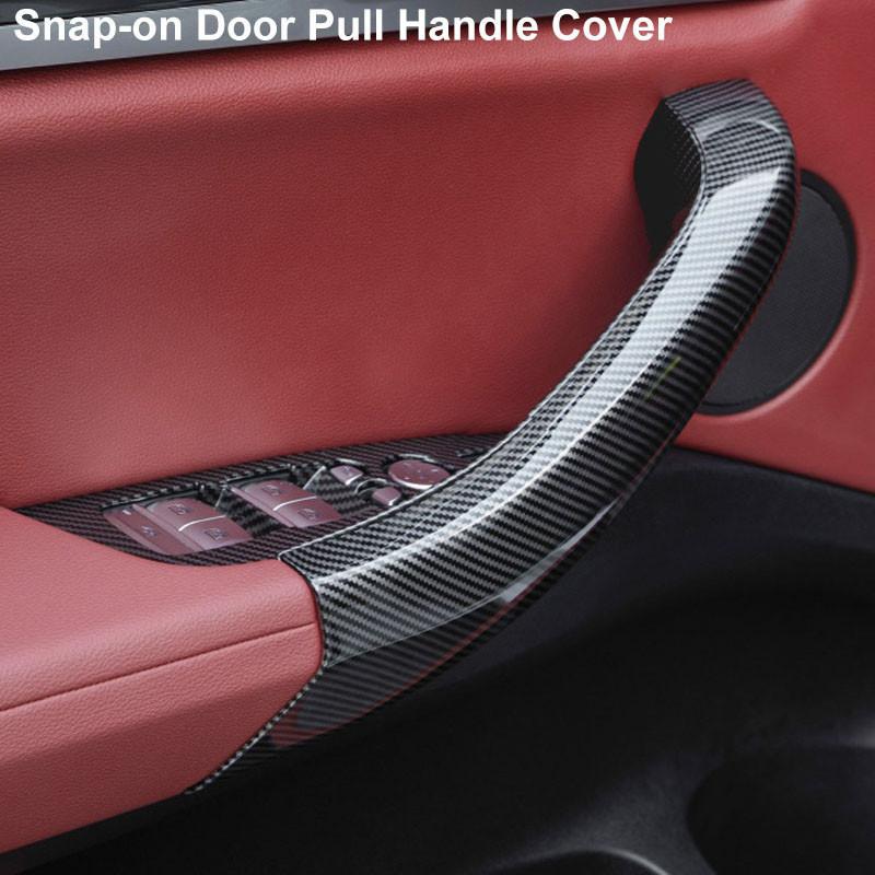 2PCS Car Interior Door Handle Covers Carbon Fiber Style Fit for BMW X3 G01/X4 G02 2018-2023