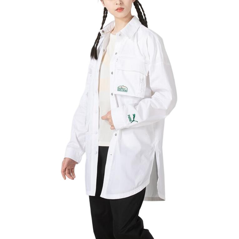 Puma Logo Print Loose Sports Jacket Women jackets White 536881-02