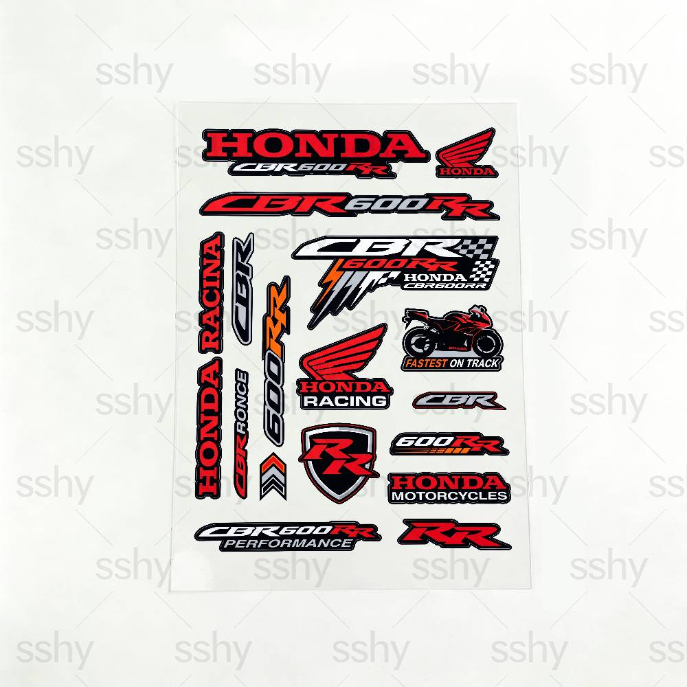 TMBCU1 FOR HONDA CBR600RR Waterproof Reflective Motorbike Stickers Easy Peel Removable Decals for Motorcycle Car 20x30cm
