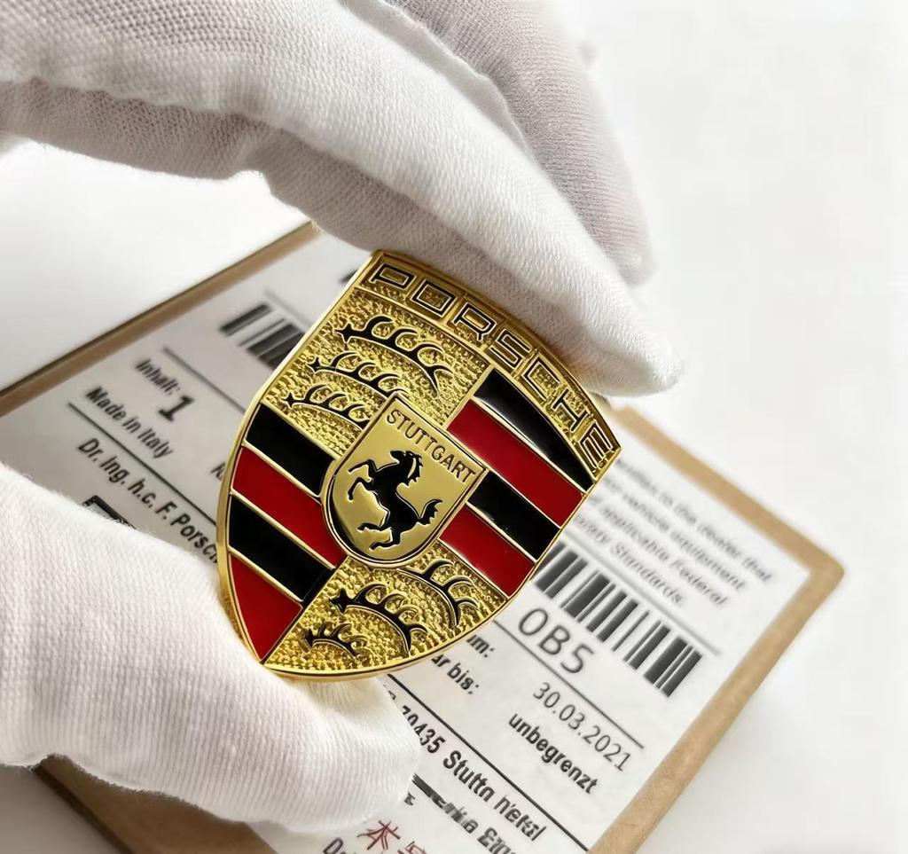 Auto-Lenkrad-Mittelkappen-Ersatzemblem Modifikationszubehör Aufkleber geeignet für 911 Porsche Cayenne Macabalamera