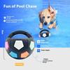 Pet Dog Toy Football Shape Durable Rubber Squeaky Interactive Toy Squeaky Floating Handle for Teething Relief Companion Toy
