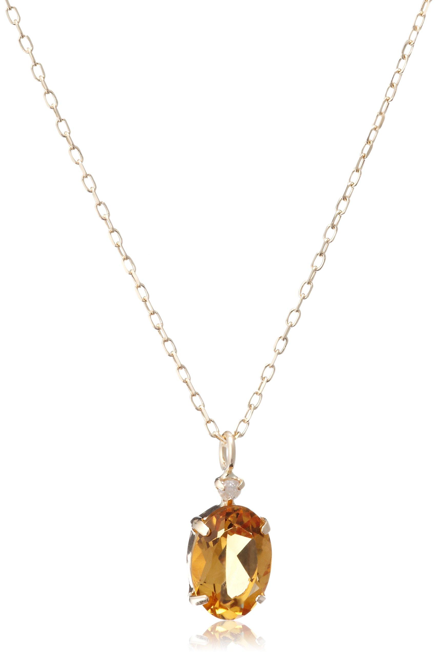 

Candy K10 Yellow Gold Oval Petite Necklace [Candy] [Citrine Diamond] bcnhut-ygci