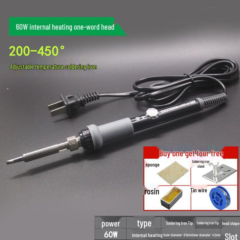 60W Adjustable Temperature Soldering Iron Kit for Electronic Repair - Long Life Inner Heating Type